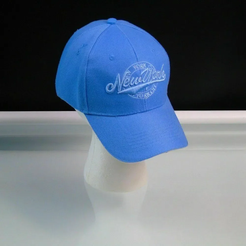 New York City Baseball Cap Blue Wool Embroidered